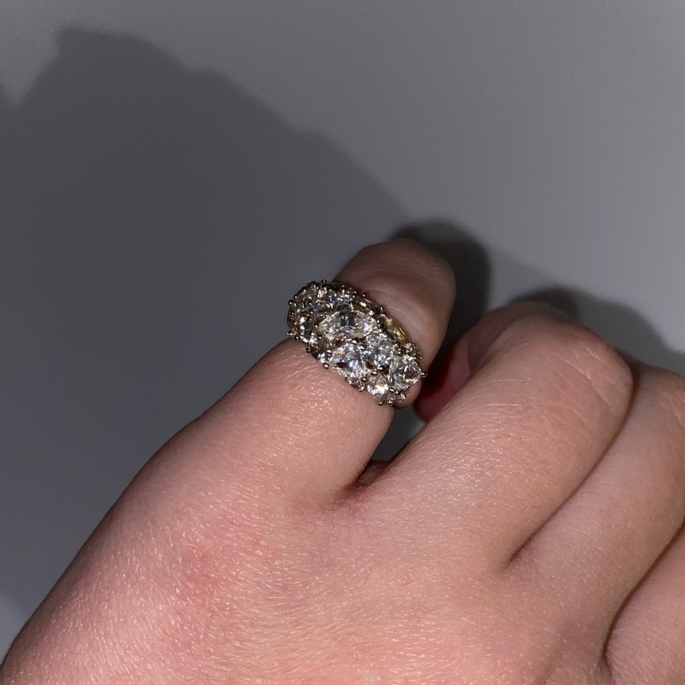 925 sterling silver cubic zirconia cluster ring